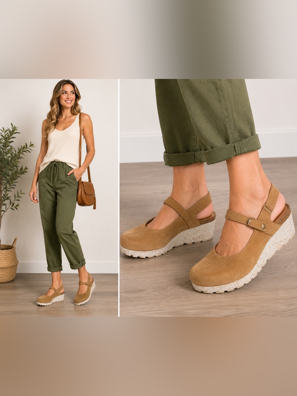 OTBT Prog Beige Tan Suede Clogs Women’s US 8.5 Comfort leather Shoes